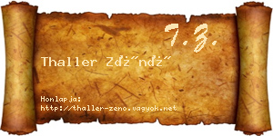 Thaller Zénó névjegykártya